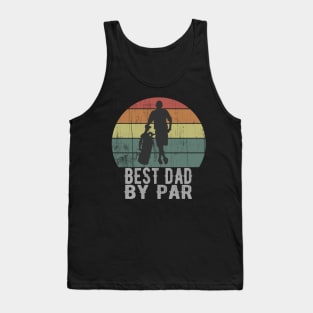 Best Dad By Par Vintage Golf Father Tank Top